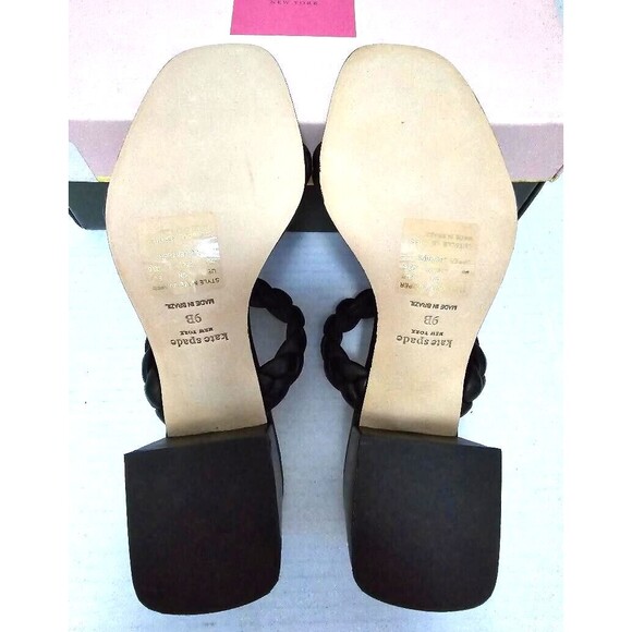 Kate Spade Womens Juniper Double Braided Strap Leather Sandal Black Size… - Picture 9 of 15